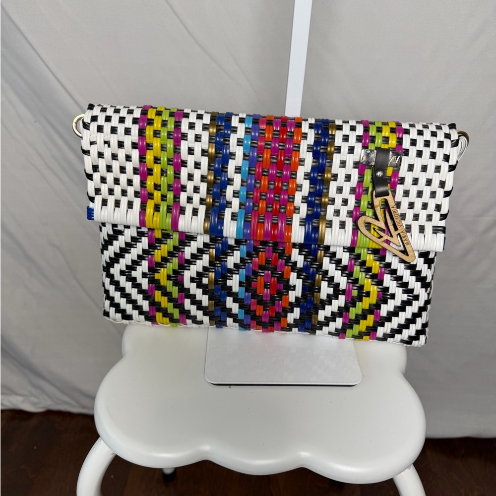 Maria Victoria Colorful Woven Crossbody Clutch Bag